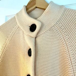 Banana Republic Knitted Cardigan Swing Sweater 100% Merino Wool Cream Sz. S